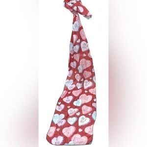NEW Love Candy Hearts Print Lightweight Sheer Neck Scarf for Valentine's Day
